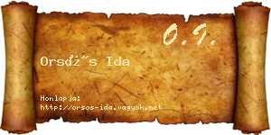 Orsós Ida névjegykártya